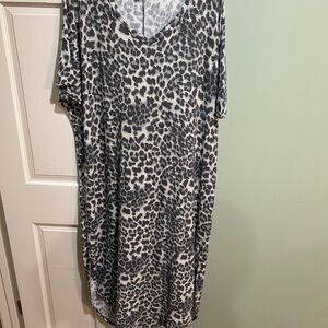Leopard Print V-Neck Dress